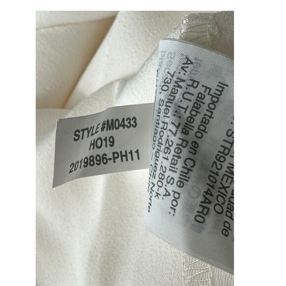 J Crew Top Womens Small Ivory Black Ruffle Neck 365 Crepe‎ Minimalist Preppy - Picture 9 of 9